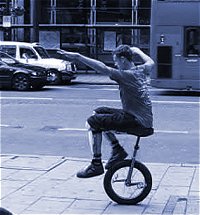 unicycle wheel-walking